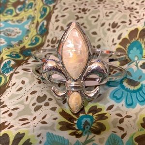 Pearl fleur de lis bracelet